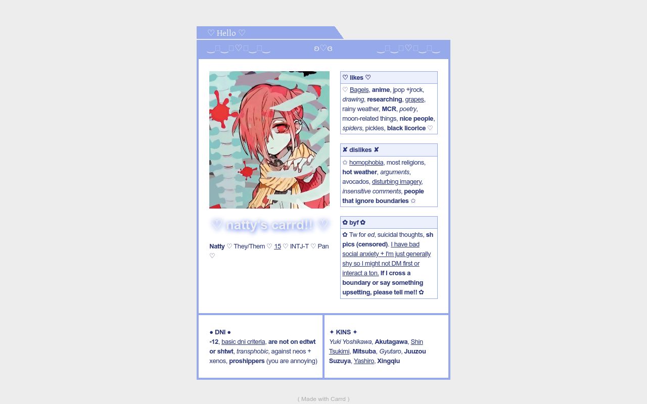 Carrd profile picture for @abn